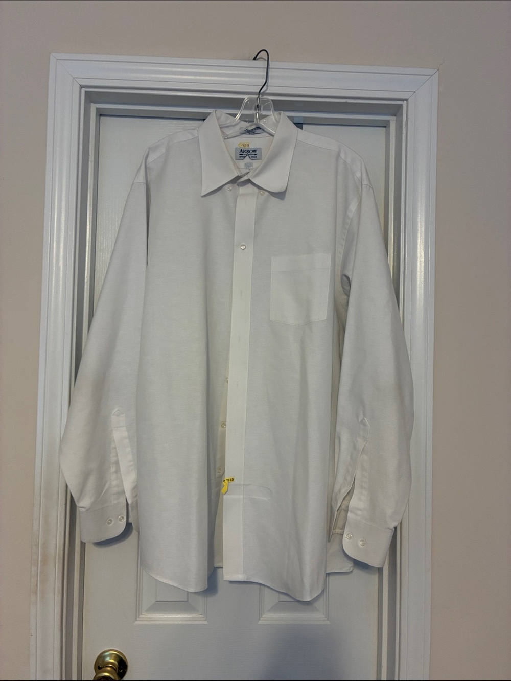 Arrow White Men's‎ Long-Sleeve Dress Shirt size 18.5 tall